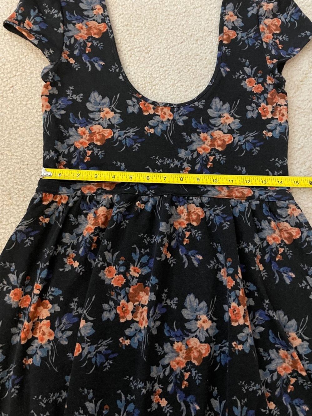 Vintage Kimchi Floral Scoop Neck Floral Dress, Size L - Picture 7 of 8